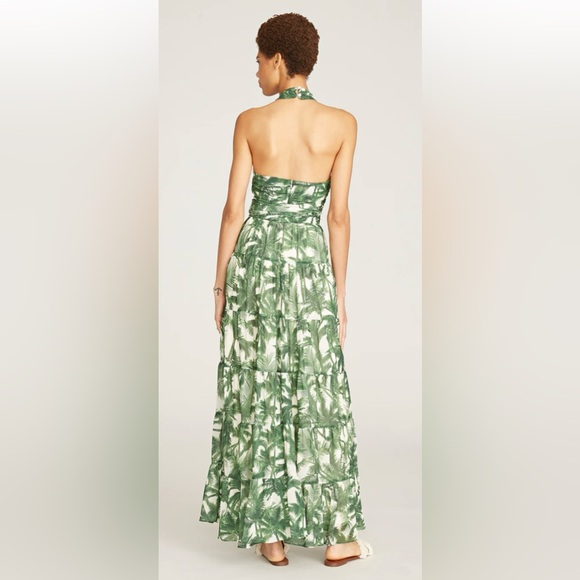 AMUR Ellis Tiered Dress Loulu Palm Tree Print Size 6 - Picture 2 of 5